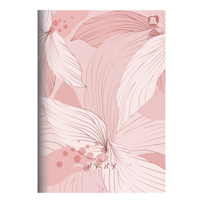 Caderno 1/4 Pequeno Brochura Costurado Sem Mola Capa Dura 80 Folhas Rosa Rosé – Estampas Sortidas