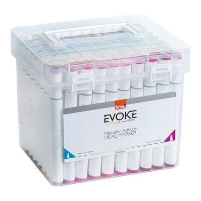 Marcador Artístico Evoke Dual Marker Com 80 Cores Marcador Artístico Evoke Dual Marker Com 80 Cores
