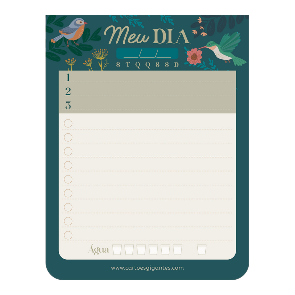 Bloquinho Do Dia 70 Folhas Passarinhos - Meu Dia Bloquinho Do Dia 70 Folhas Passarinhos - Meu Dia