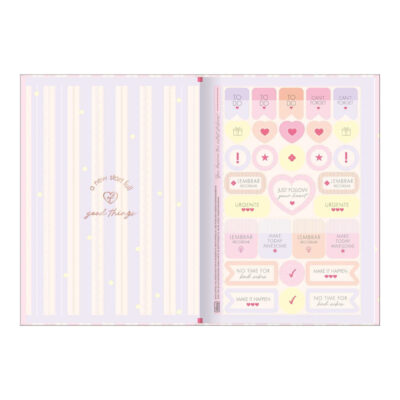 Caderno 1/4 Pequeno Brochura Costurado Sem Mola Capa Dura 80 Folhas Soho – Estampas Sortidas