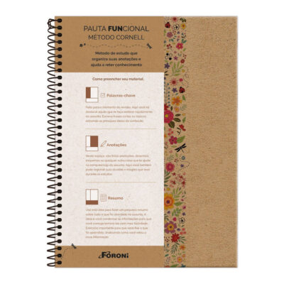 Caderno Espiral Universitário Grande Capa Dura 80 Folhas Funcional Kraft - Estampas Sortidas