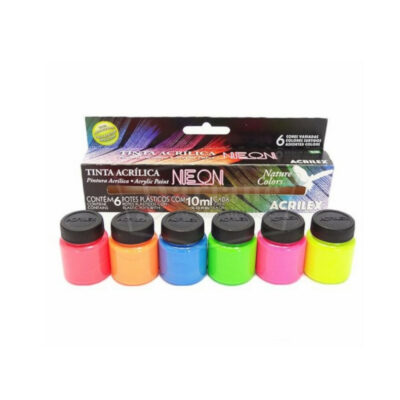 Tinta Guache 15ml Com 6 Cores - Neon
