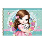 Caderno Desenho E Cartografia Espiral 80 Folhas Jolie - Estampas Sortidas