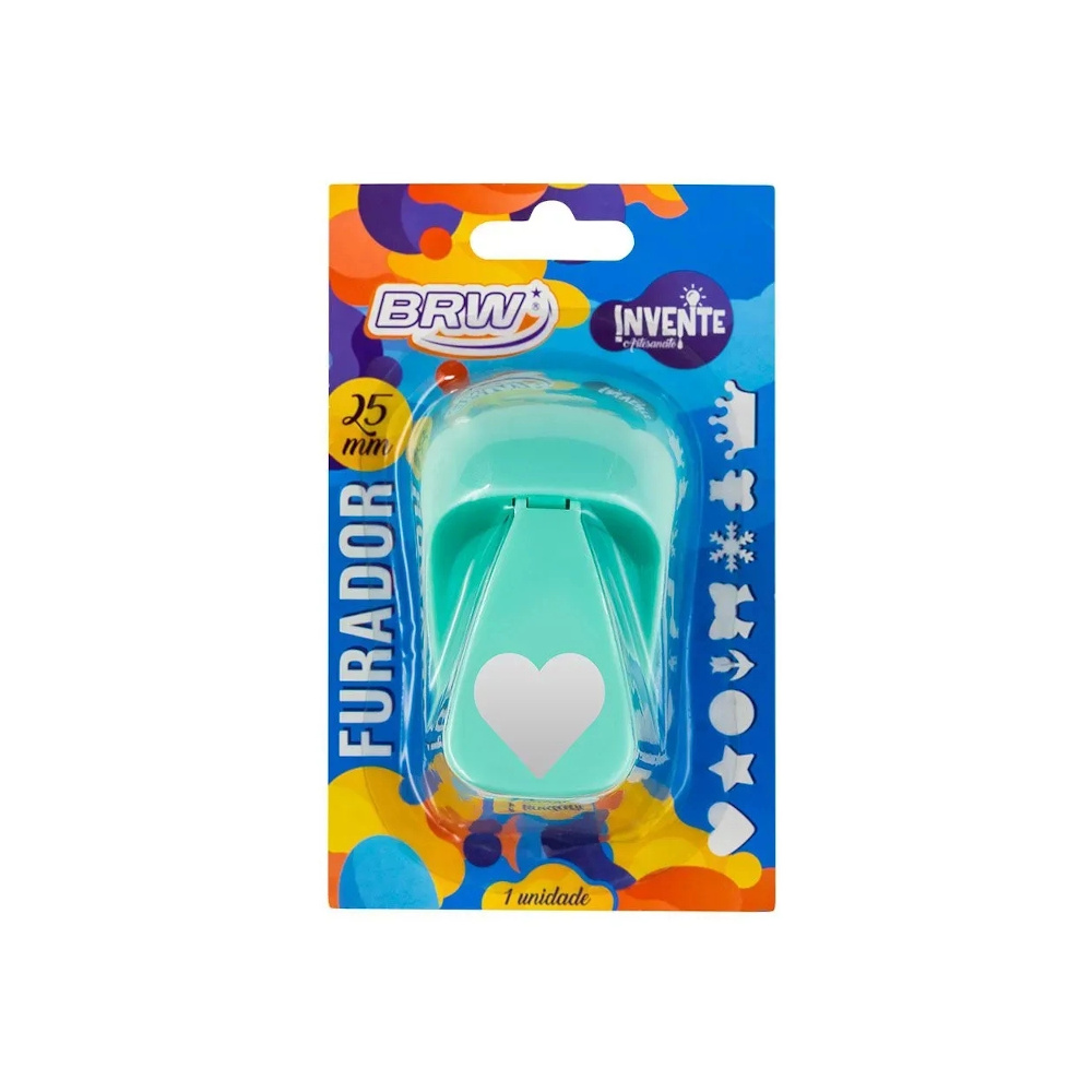 Furador Eva 25mm Verde - Coração Furador Eva 25mm Verde - Coração