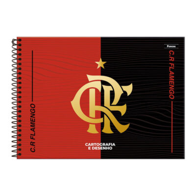 Caderno De Desenho/Cartografia Espiral 80 Folhas Flamengo - Estampas Diversas