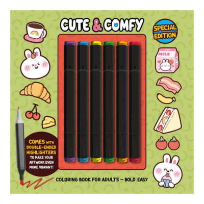 Cute E Comfy - Coloring Book For Adults - Capa Verde