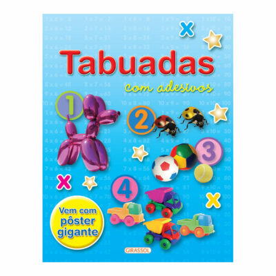 Tabuadas Com Adesivos - Capa Azul