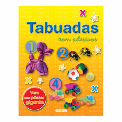 Tabuadas Com Adesivos - Capa Amarela