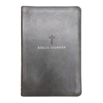 Bíblia Sagrada Acf Couro Soft Cinza Letra Grande Leitura Perfeita
