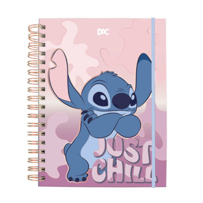 Caderno Espiral Colegial Médio Capa Dura 80 Folhas 90 Gramas Smart - Stitch