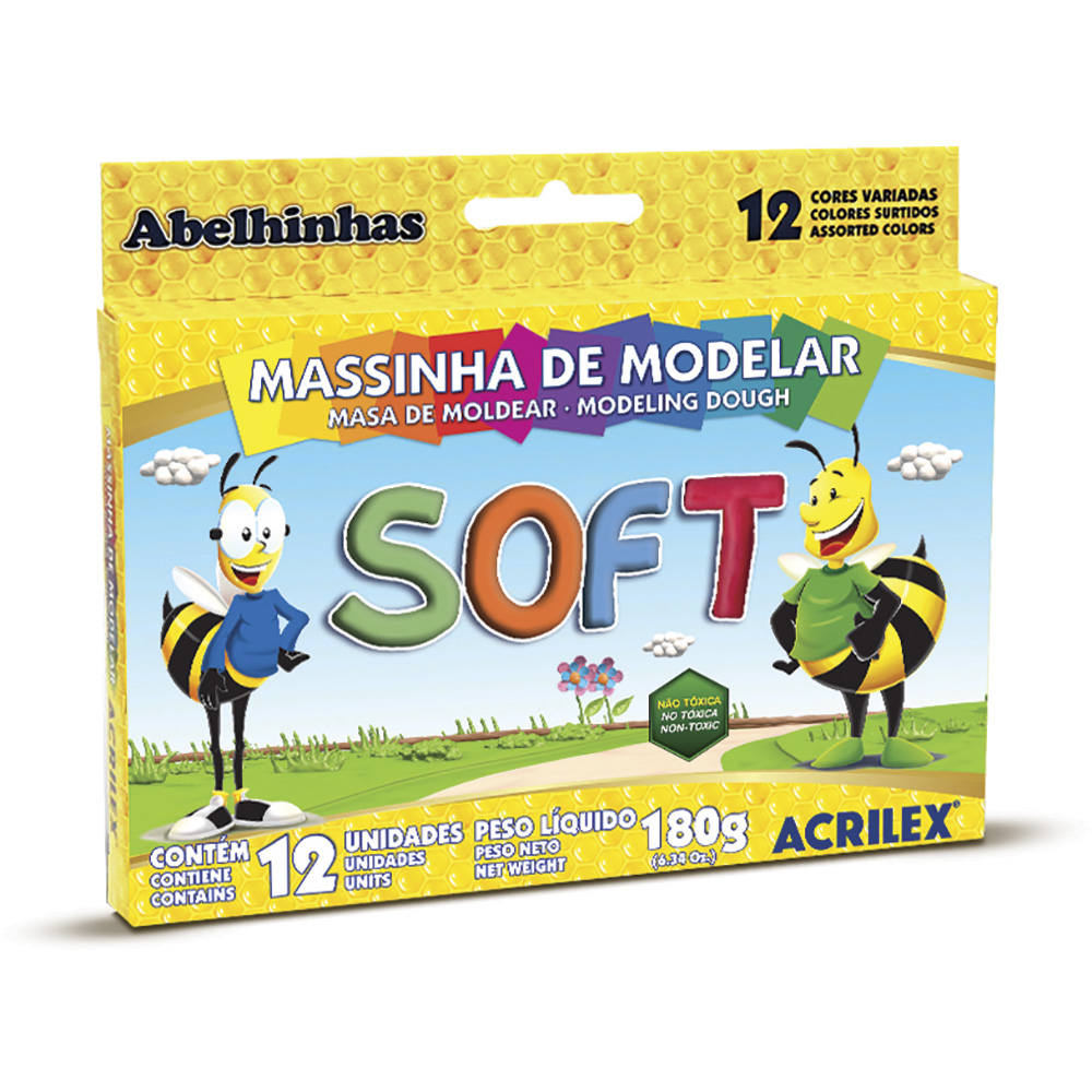 Massa De Modelar Soft Com 12 Cores Massa De Modelar Soft Com 12 Cores