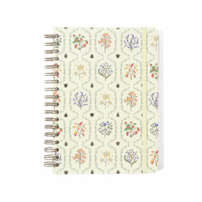Caderno Colegial Médio Espiral 160 Folhas Capa Dura - Jardim Off White
