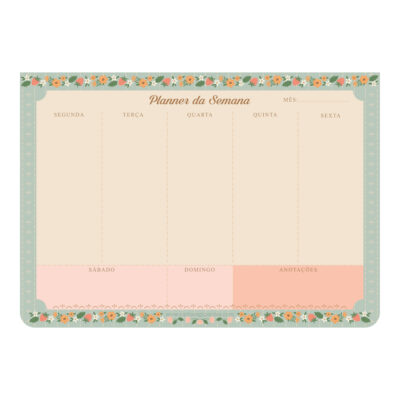 Bloco Week 52 Folhas Jolie - Planner Da Semana