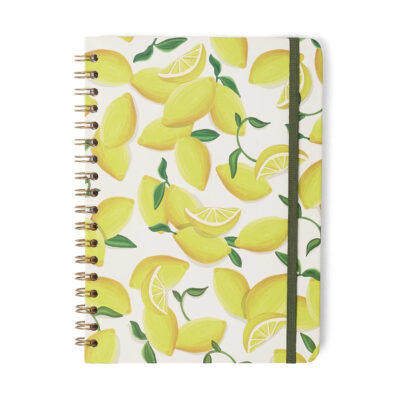 Caderno Colegial Médio Espiral Capa Dura Pautado - Frutare - Limão Siciliano