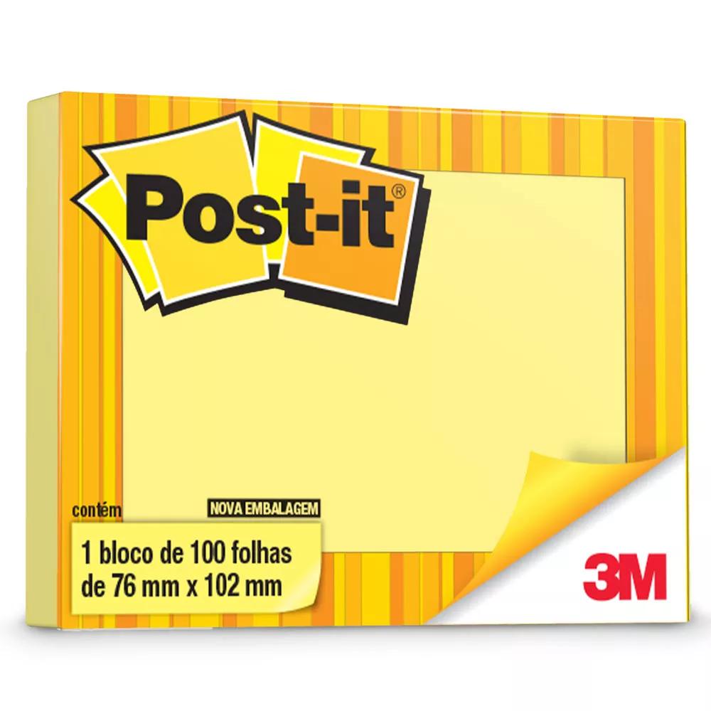 Bloco Notas Adesivas Post It 76mmx102mm Com 100 Folhas - Amarelo Bloco Notas Adesivas Post It 76mmx102mm Com 100 Folhas - Amarelo