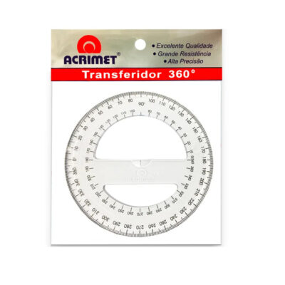 Transferidor 360° - Transparente Transferidor 360° - Transparente