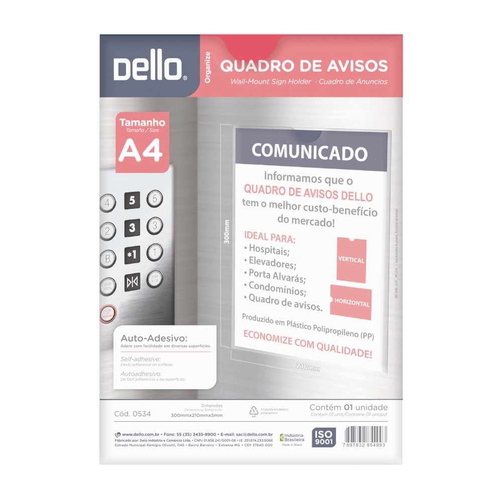 Quadro Multiuso A4 - Cristal Quadro Multiuso A4 - Cristal