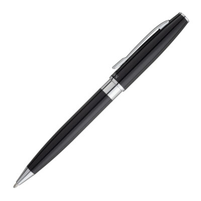 Caneta Esferográfica Crown Barcelona – Preta/Prata