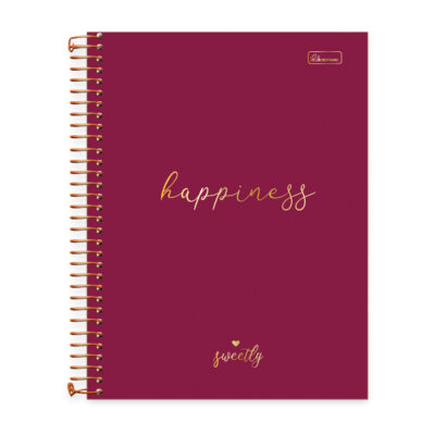 Caderneta Espiral Capa Dura 1/8  80 Folhas Sweetly - Cores Diversas