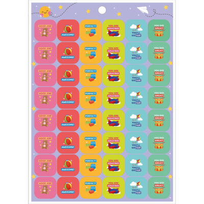 Bloco De Adesivos Decorados Com 12  folhas Para Professores – Em Inglês