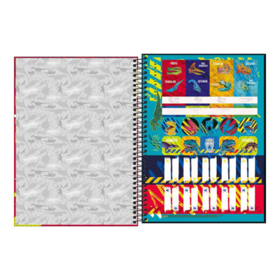 Caderno Espiral Universitário Grande Capa Dura 80 Folhas Connect Raptor – Estampas Sortidas