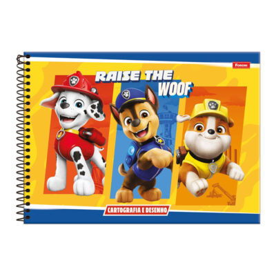 Caderno De Desenho/Cartografia Espiral 80 Folhas Patrulha Canina – Estampas Sortidas