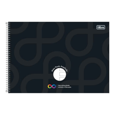 Caderno Espiral Meia Pauta Capa Dura 40 Folhas Pauta Ampliada Neuro - Cores Sortidas