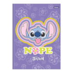 Caderno Brochura Costurado Sem Mola Colegial Médio Capa Dura 160 Folhas Stitch - Estampas Sortidas