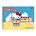 Caderno Desenho E Cartografia Espiral Hello Kitty - Estampas Sortidas