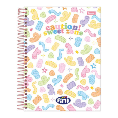 Caderno Espiral Colegial Médio Capa Dura 80 Folhas Fini - Estampas Sortidas