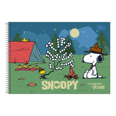 Caderno De Cartografia E Desenho Espiral 80 Folhas Snoopy - Estampas Sortidas