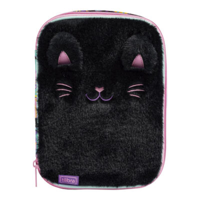Estojo Box Pelúcia Purrfect Cats - Preto