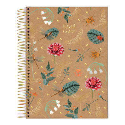 Caderno Espiral Universitário Grande Capa Dura 80 Folhas Kraft Color - Estampas Sortidas