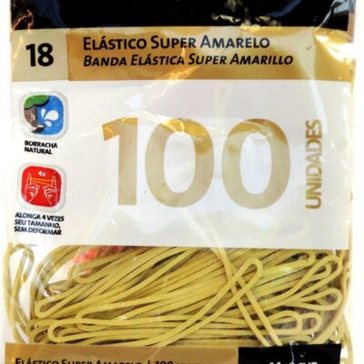 ElÁstico Dinheiro N18 Com 100 Unidades - Amarelo
