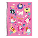 Caderno Espiral Universitário Grande Capa Dura 96 Folhas Quadriculado 7x7mm D+ : Estampas Sortidas