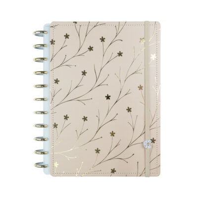 Caderno Inteligente Universitário Grande Espiral Com 140 Folhas Linhas Brancas - Miss Floral - By Gi