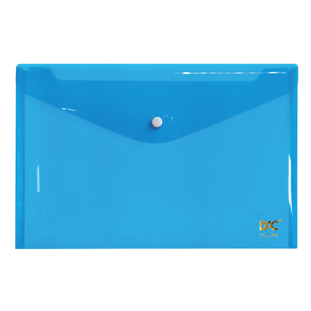 Envelope Plástico Com Botão - Azul Envelope Plástico Com Botão - Azul