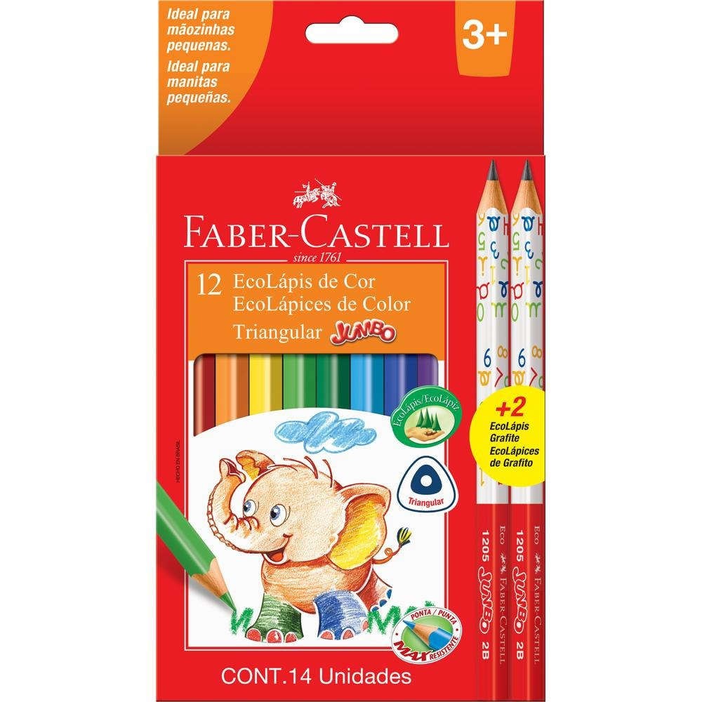 LÁpis De Cor EcolÁpis Jumbo Triangular Com 14 Unidades - 12 Cores + 2 LÁpis Grafite LÁpis De Cor EcolÁpis Jumbo Triangular Com 14 Unidades - 12 Cores + 2 LÁpis Grafite