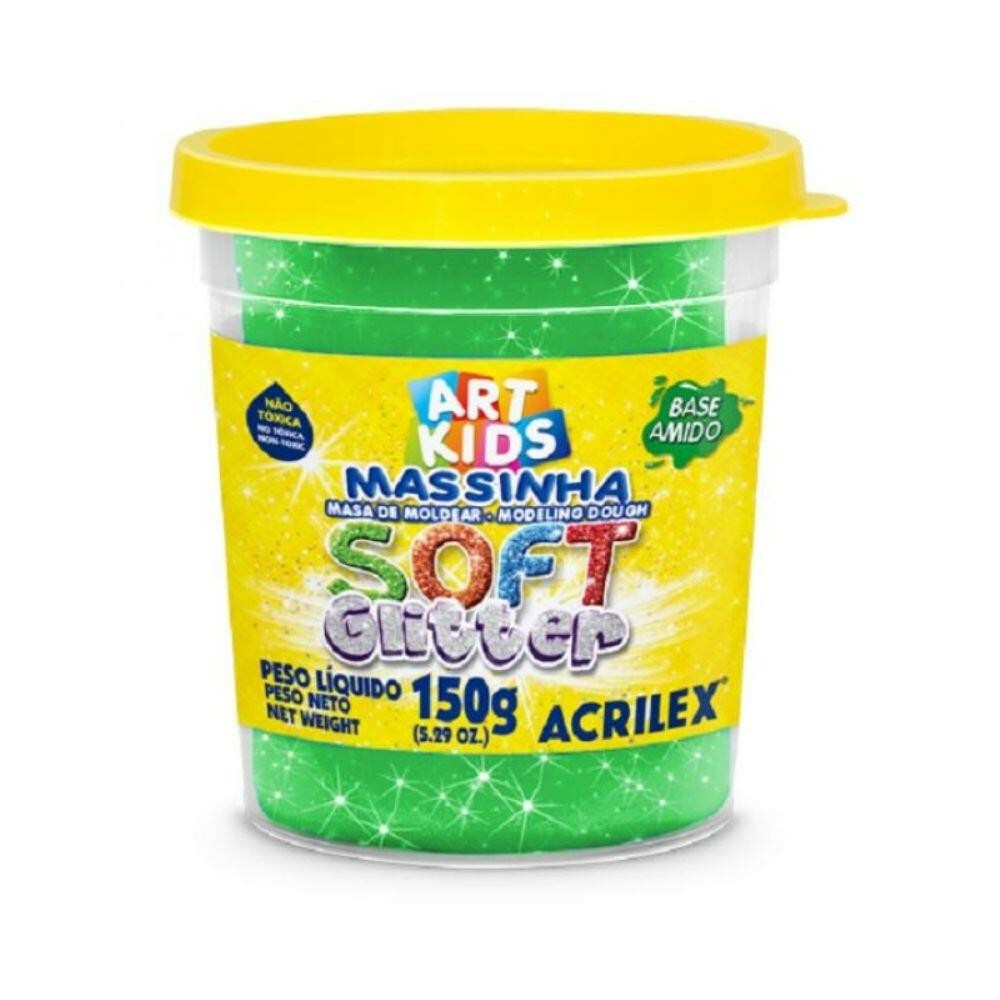 Massa De Modelar Soft Glitter 150g - Verde Massa De Modelar Soft Glitter 150g - Verde
