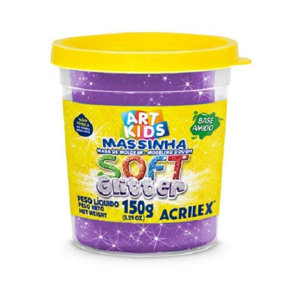 Massa De Modelar Soft Glitter 150g - Violeta Massa De Modelar Soft Glitter 150g - Violeta