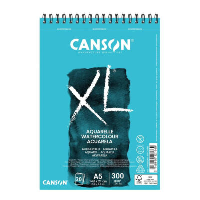 Bloco Espiral Xl Aquarelle A5 Com 20 Folhas 300g - Azul Bloco Espiral Xl Aquarelle A5 Com 20 Folhas 300g - Azul