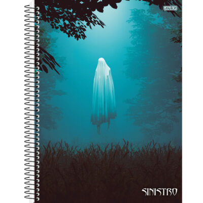 Caderno Espiral Universitário Grande Capa Dura 160 Folhas 10 Matérias Sinistro - Estampas Sortidas