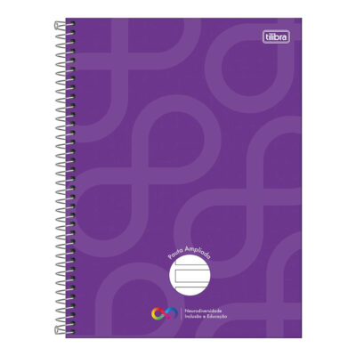 Caderno Espiral Universitário Grande Capa Dura 80 Folhas Pauta Ampliada Neuro - Cores Sortidas