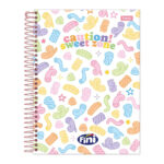 Caderno Espiral Colegial Médio Capa Dura 80 Folhas Fini - Estampas Sortidas Caderno Espiral Colegial Médio Capa Dura 80 Folhas Fini - Estampas Sortidas