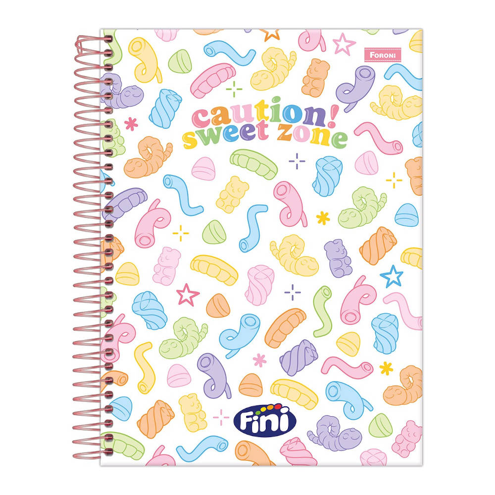 Caderno Espiral Colegial Médio Capa Dura 80 Folhas Fini - Estampas Sortidas Caderno Espiral Colegial Médio Capa Dura 80 Folhas Fini - Estampas Sortidas