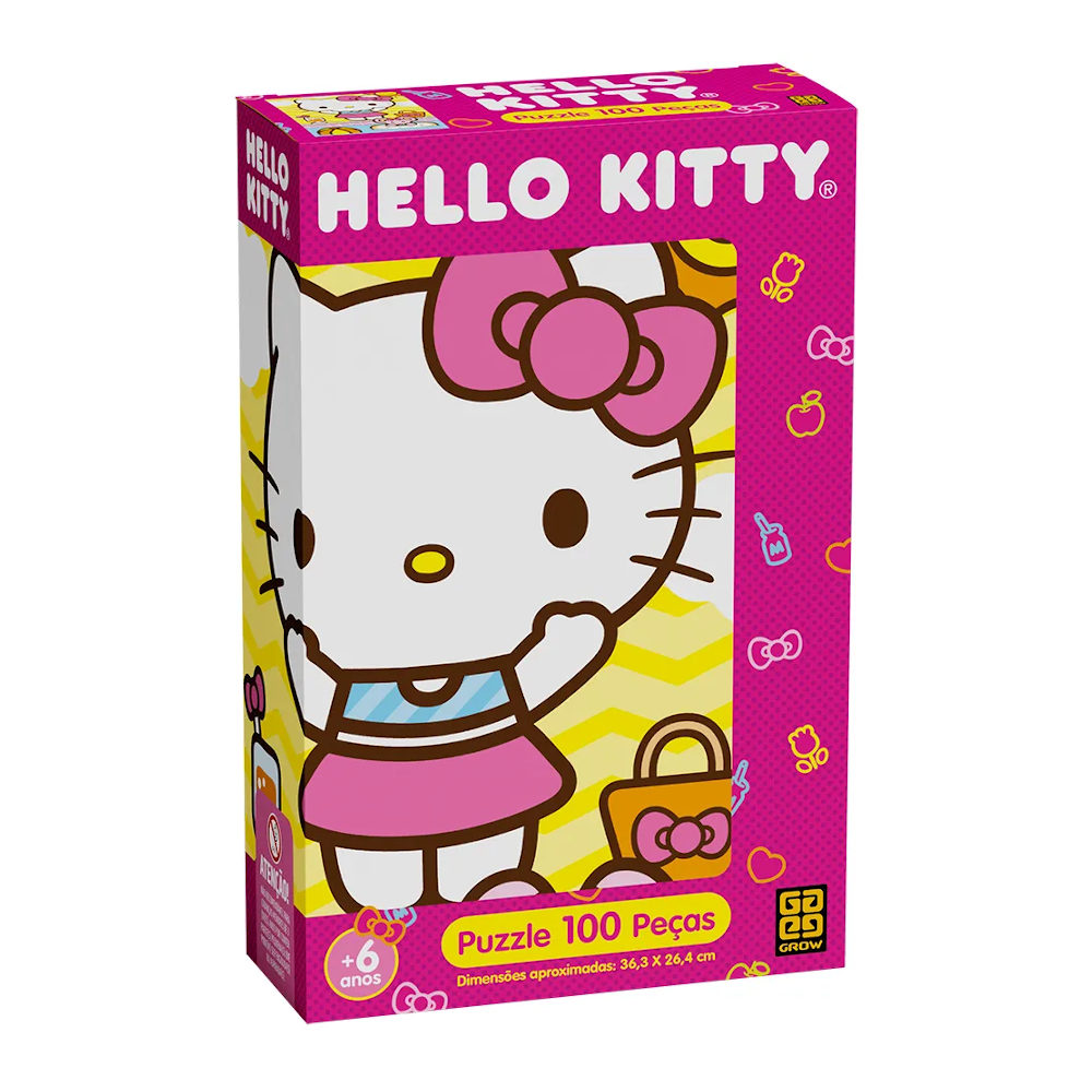 Quebra-Cabeça Com 100 Peças - Hello Kitty Quebra-Cabeça Com 100 Peças - Hello Kitty
