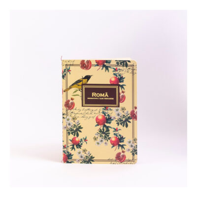 Caderno 1/4 Pequeno Brochura Costurado Sem Mola Capa Flexível 32 Folhas Perfumado - Romã
