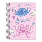 Caderno Colegial Papel De Carta Capa Dura 80 Folhas Stitch - Estampas Sortidas