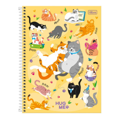 Caderno Espiral Universitário Grande Capa Dura 80 Folhas Hug Me - Estampas Sortidas