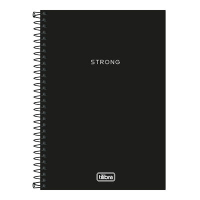 Caderno 1/4 Pequeno Espiral Capa Plástica 80 Folhas Com Pauta Neon - Preto
